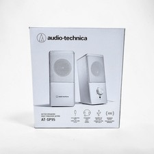 Audio-Technica AT-SP95 White Active Speakers USB Powered PC Tablet Record Player