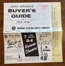Vintage 1955 1956 General Electric Small Appliance Sales Brochure Price List GE