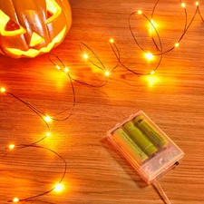 Minetom 33Ft 100 LED Battery Operated Waterproof Fairy Lights for Halloween Deco