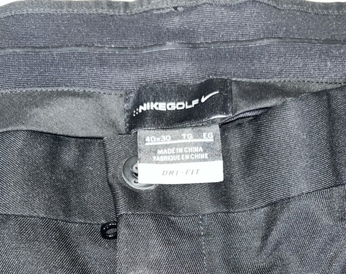 Nike Pantaloni Golf Uomo 40X30 Nero Dri-Fit Tour Performance Polsini Pieghettati - Foto 3 di 9