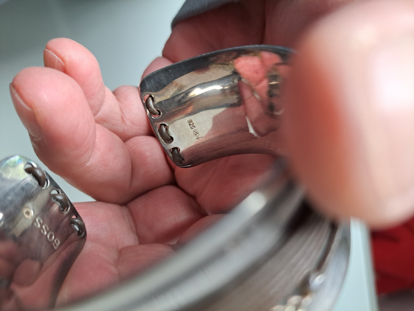 Beautiful, old, solid bangle, 925 silver, Hugo Bo… - image 5