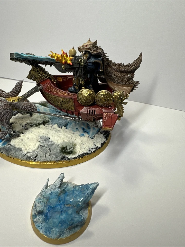 warhammer 40k space wolves Logan grimnar on stormrider fully painted/assembled. - Image 2 of 4