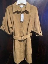NWT Molly Bracken XS Camel Corduroy Shirt Dress