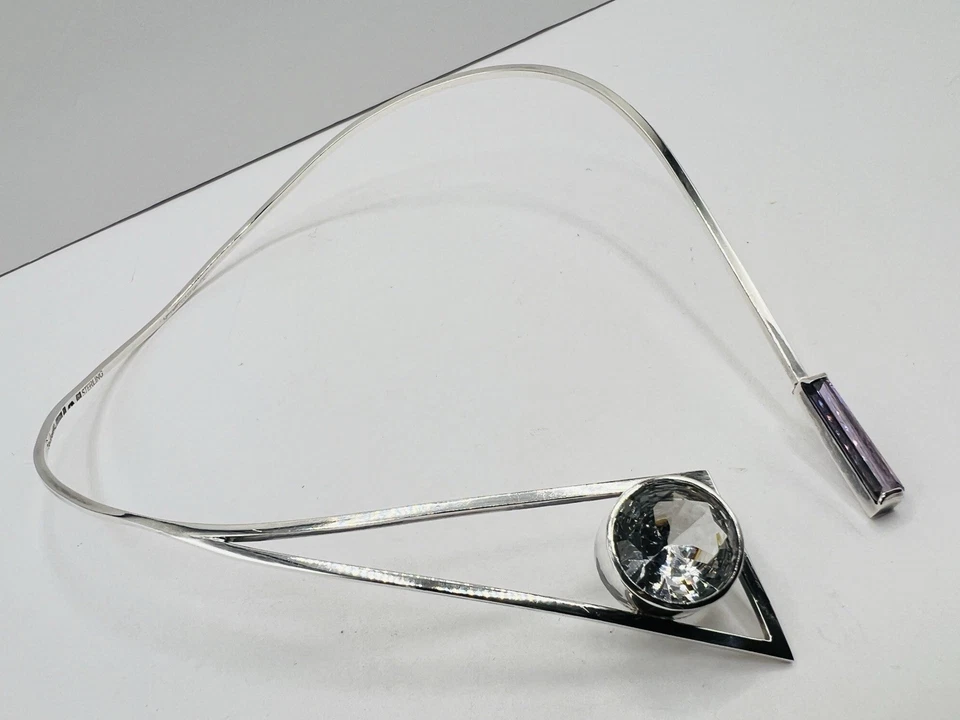 Gargantilla/collar Elon Arenhill Suecia plata esterlina topacio y amatista Foto 3 de 4