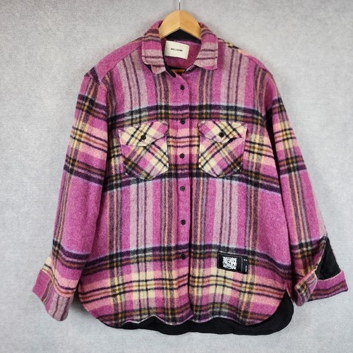 We11done Welldone Jacket Mens Womens One Size Pink English Check Wool Oversized - Picture 3 of 15