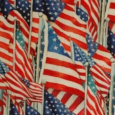 American Flag Flags Patriotic RED WHITE BLUE All Cotton Fabric SCANT YARD