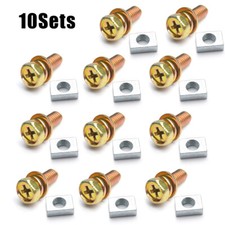 10x Universal Motorcycle Battery Terminal Nut and Bolt Kit M5x10mm Bike Scooter