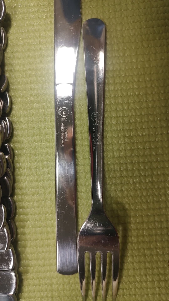 Tramontina Commercial Stainless Steel 50 Dinner Forks + 50 Knives 732 NSF Brazil - Image 2 of 2