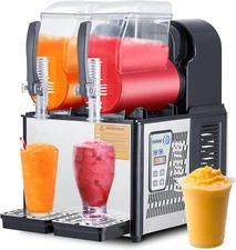 Commercial Slushy Machine Smoothie  Maker 4Lx2 Frozen Drink Daiquiri Machine