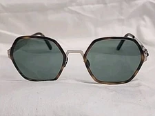 Ovvo 3820 Mona Hexagon Sunglasses Light Gold/ Light Tortoise Titanium Frame 