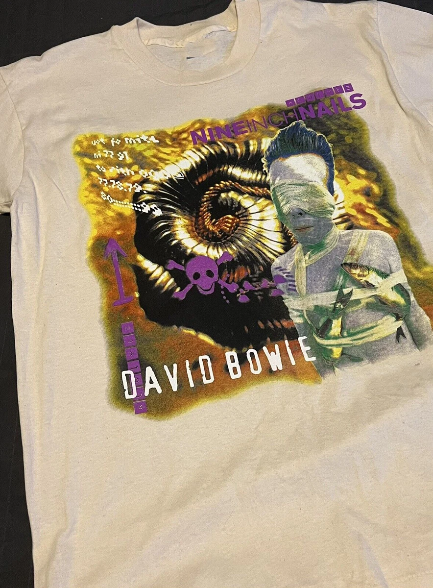 Nine Inch Nails David Bowie 1995 Tour T-shirt Black Cotton All