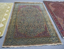 Antique Kurdish Kashi Area Rug Very Fine Hand Knotted Wool  4'4 x 6'9