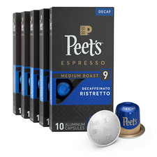 Peet'S Coffee Medium Roast Decaf Espresso Capsules 50 Count