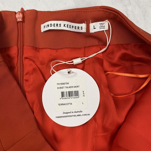 Finders Keepers: Sweet Talker Midi Skirt Bright Orange Terracotta Large (NWT) - Picture 6 of 7