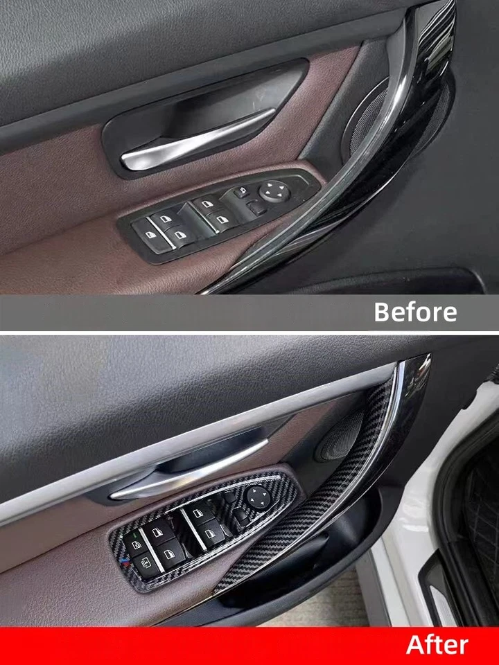 2PCS Inner Trim Door Pull Handle Cover For BMW M3 M4 F30 F80 F31 F32 F35 F34 F36 - Imagem 2 de 4