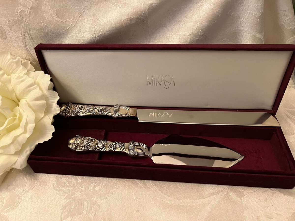 MIKASA - Silver Plate Cake Knife & Server Velvet Case | eBay