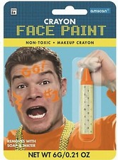 Amscan Crayon Face Paint Makeup Sticks Water Soluble Washable ORANGE .21 oz