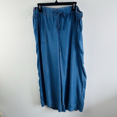 Thread & Supply Wide Leg Cropped Chambray Pants Size XXL