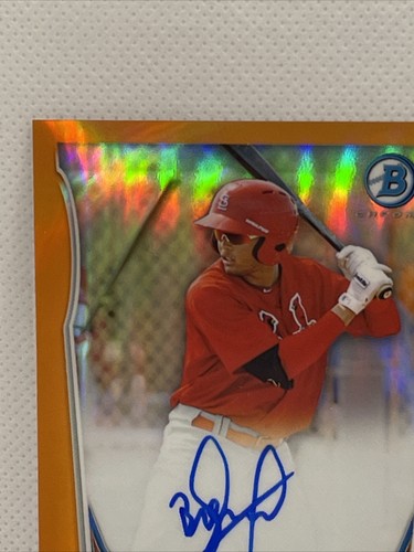 2014 Bowman Chrome Breyvic Valera Prospect Orange Auto /25 Blue Jays Cardinals - Picture 2 of 10