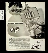 1943 Eimac Tubes Friction Put to Useful Work Vintage Print Ad 20191