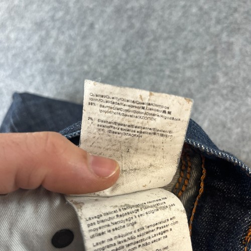 Hugo Boss Jeans Mens 33 30 * Relaxed Bootcut Dark Wash Blue Neppy Stretch - Picture 10 of 12