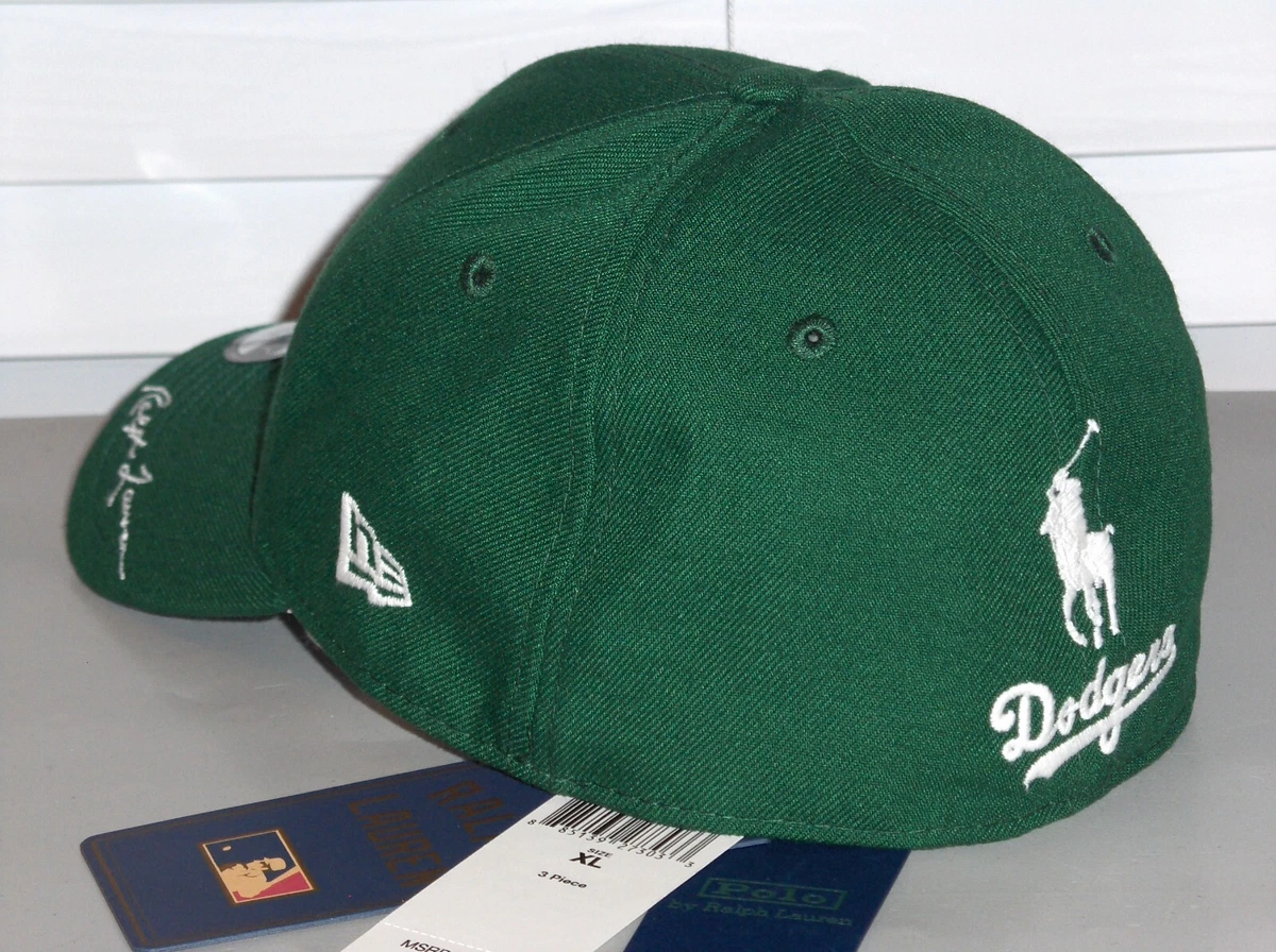 POLO RALPH LAUREN Men LA DODGERS Hat MLB New Era Baseball Cap, 49Forty, GREEN XL