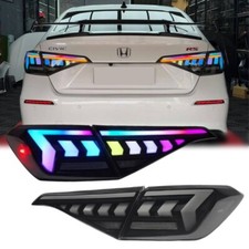 Rgb Smoked Led Tail Lights For 11th Gen Honda Civic Sedan 2022-2026 Wsequential