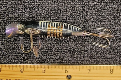 RARE leurre de pêche ancien flotteur fantôme Heddon River Runt