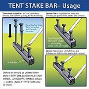 Tent Stake Bar For Double Head Anchor Stakes With Three Holes 24 in - Picture 2 of 6