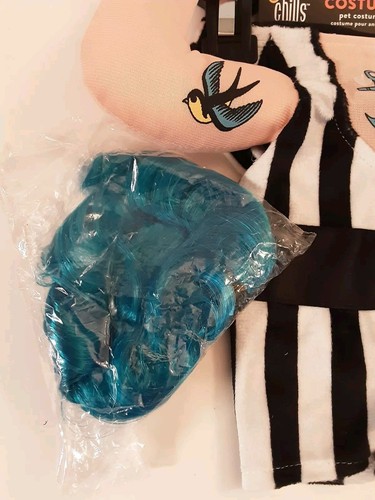 Nuevo Emociones y Escalofríos S Mascota Perro o Gato Hombre Fuerte con Peluca Azul Disfraz de Halloween - Imagen 7 de 9