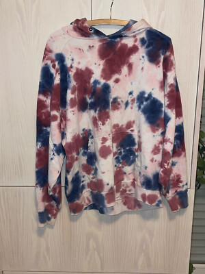 Vans Hoodie XS Oversized | Tie-Dye Rot-Blau | Sehr guter Zustand | Unisex
