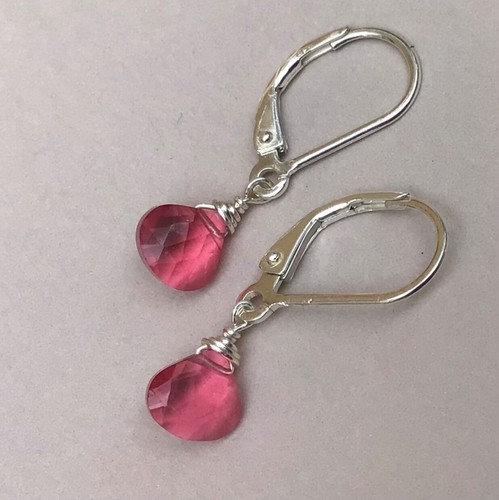 New Sterling Silver Pink Quartz Sundance charm artisan Jewelry handmade earrings - Picture 3 of 6