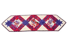 Red Hat Lady Society Fabric Purple & Red Quilt Runner Hanging 42 X 11.5”