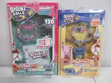 BUNDLE Sticki Rolls Sticki Book 120 Stickers AND Stitch Necklace Pendant Set NEW