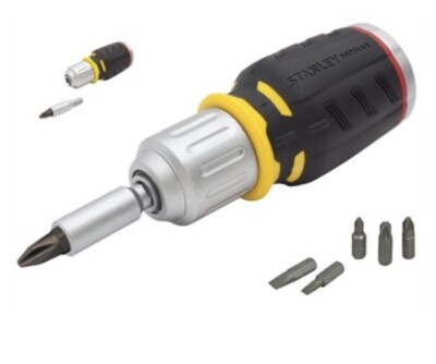 Stanley FatMax Stubby Ratchet Screwdriver And 6 Piece Hexagon Bit Set/ Fast Post