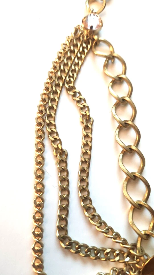 Jessica Simpson Flower Power 24" Collar Estrás Tono Dorado 3" Ancho Foto 4 de 4