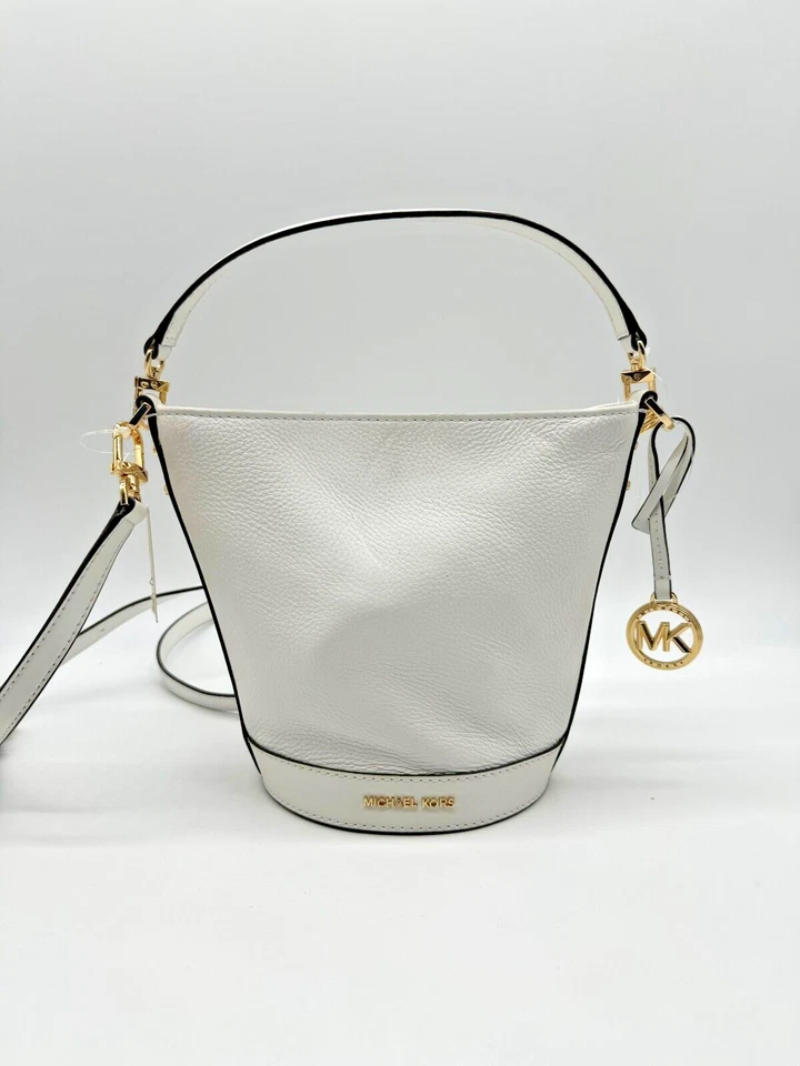 MICHAEL KORS Townsend Bolso Bandolera Pequeño Cubo Cuero Guijarro Mujer - Blanco Foto 3 de 4