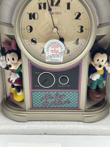Orologio Vintage Da Collezione Seiko Topolino & Minnie Disney Allarme Quarzo anni '80 con Scatola - Foto 3 di 23