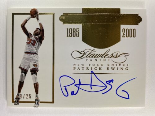 2015-16 Panini Flawless Patrick Ewing Knicks Uniform Rare On Card AUTO /25 - Picture 1 of 3