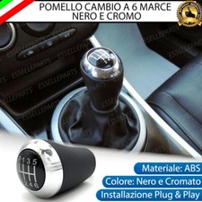 POMELLO LEVA CAMBIO A 6 MARCE NERO E CROMATO PER MAZDA 2 MK2 3 MK2 MX-5 CX-7