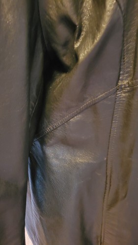Vintage Jaqueline Ferrar Leather Jacket X Large Black Zip Up, Pockets GREAT - Picture 3 of 11