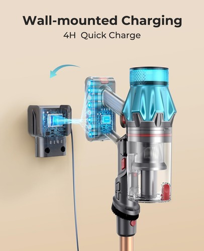Cordless Vacuum Cleaner 550W/45Kpa, Stick Vacuum Cleaners 60 Mins Max Runtime... - Picture 5 of 7