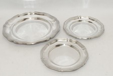 3er Set Platzteller, barocke Form, versilbert, zwei Größen, NSALP, Qist, 