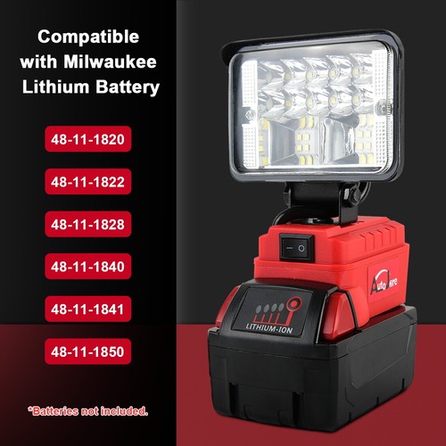 For Milwaukee Battery 18V LED Work Light Workshop Flashlights Camping Torch 2USB - Picture 77 of 81