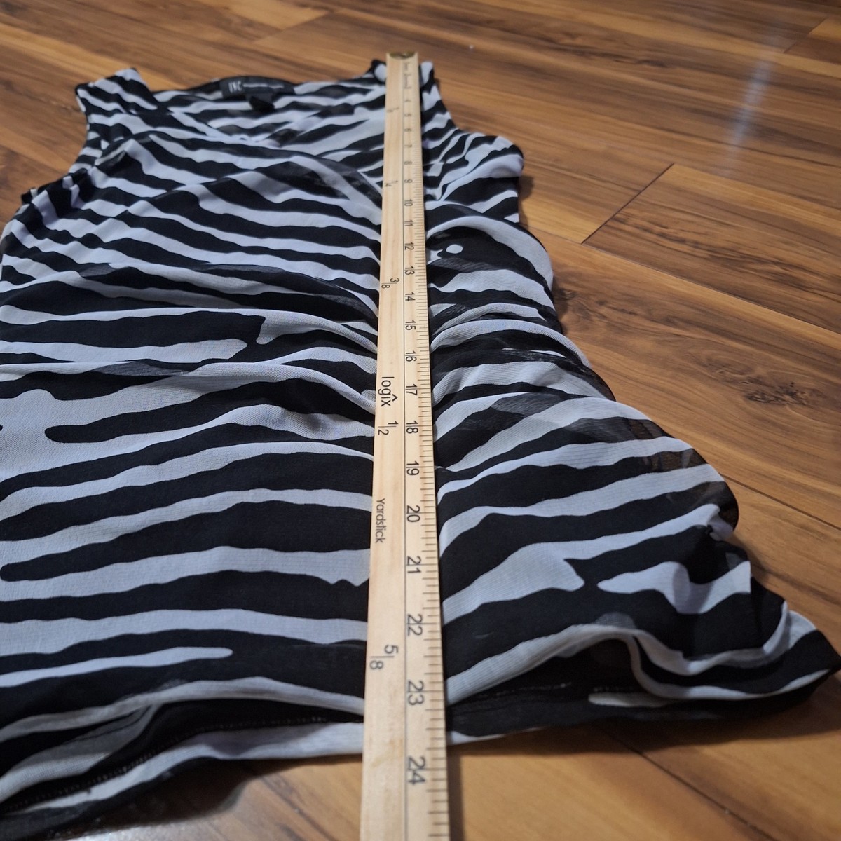 INC Int Concepts Women S Zebra Print Top Y2K 90s Indie Chiffon Rave Fitted 2010 View 5