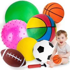 Balls for Toddlers 1-3,Toddler Sports Ball Outdoor Toys,Set of 7 Kids Foam Ba...