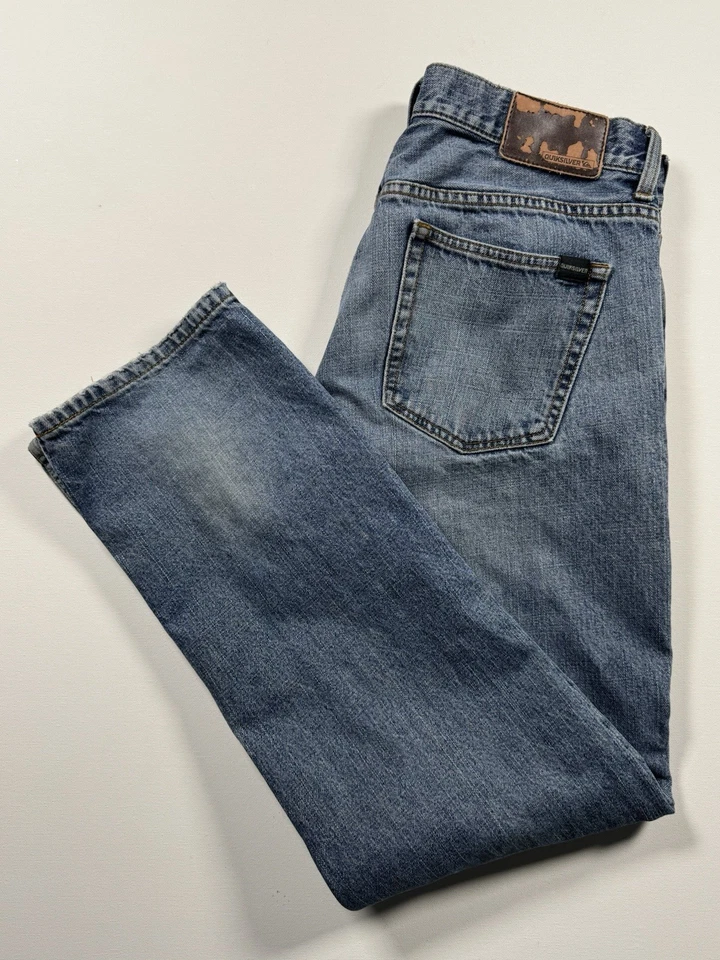 Quiksilver Regular Fit Men’s Jeans 33 Blue 100% Cotton Y2K Surf Skate Denim - Image 3 of 4