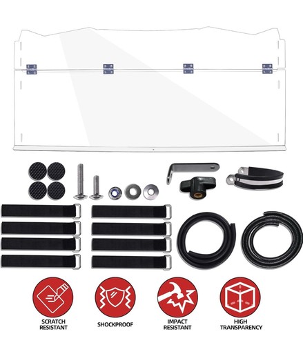Kawasaki Teryx 800/Teryx4 2016-2024 Flip Windshield Clear 3-in-1 Polycarbonate - Picture 7 of 8