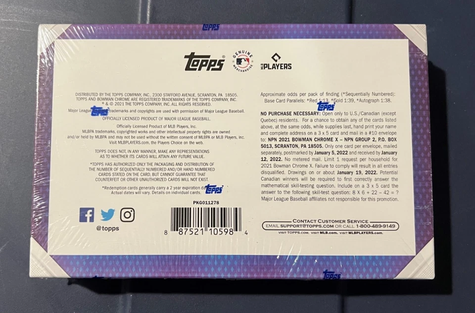 2021 Bowman Chrome X MLB Baseball Factory Sealed Box 1 Encased Card Per Box - Image 2 of 2