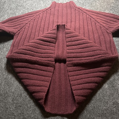Vintage JCrew Wool Mock Neck Sweater Men Sz M Ribbed Fisherman Oarsman Burgundy - Picture 12 of 12